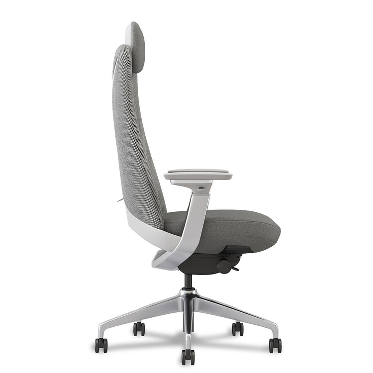 Desky Pinnacle Executive Office Chair light grey side view 