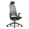 Pulse supportive desk chair matte black with headrest - Desky