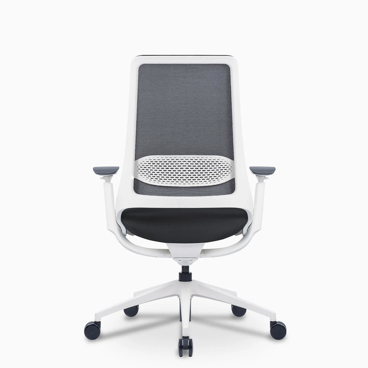 White Ergonomic pulse chair no headrest