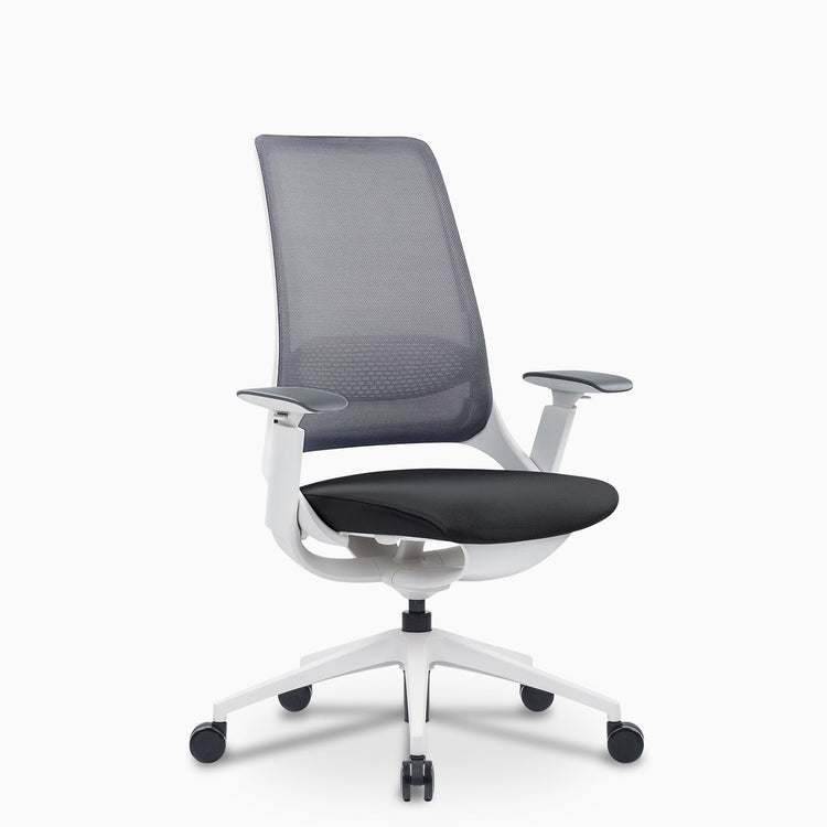 Desky Ergonomic Pulse Chair in white with no headrest