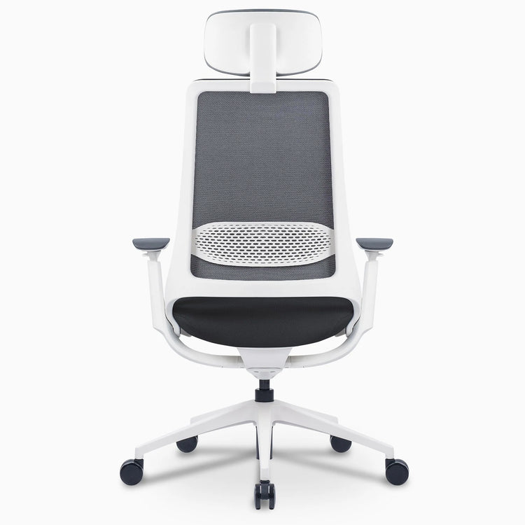 Pulse supportive desk chair in white with headrest