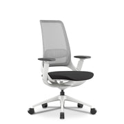 Desky Pulse desk chair in white no headrest