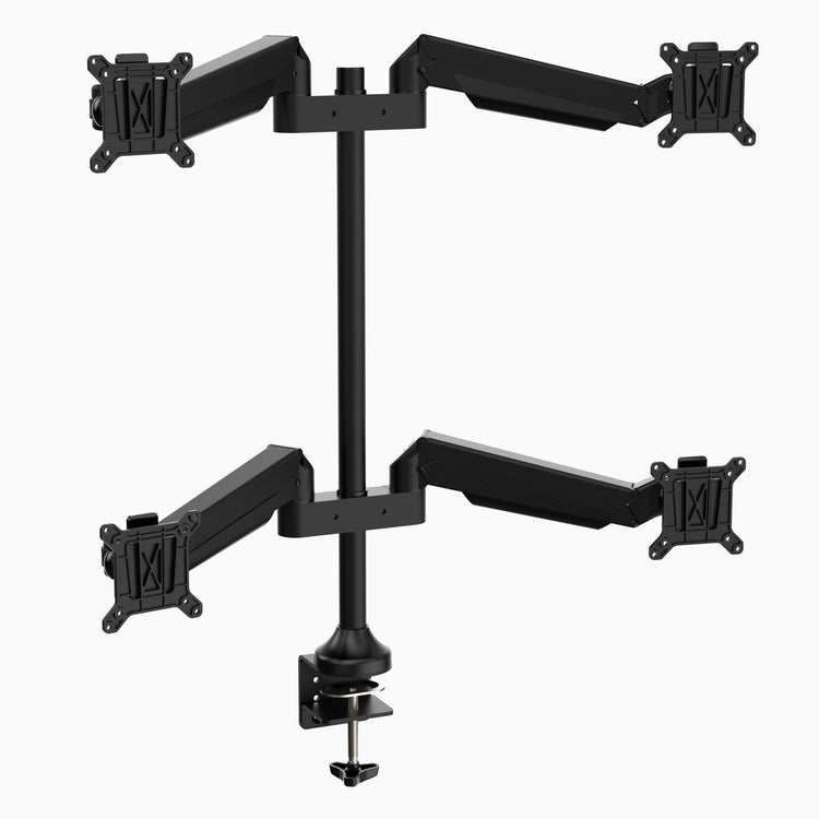 Black quad monitor arm - Desky Canada