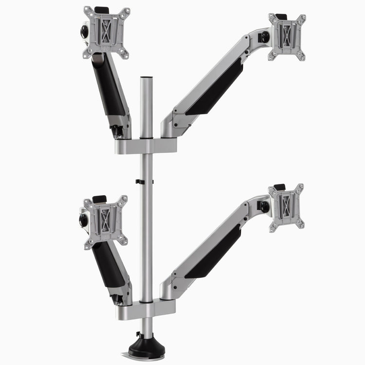 Quad monitor arm in silver - Desky
