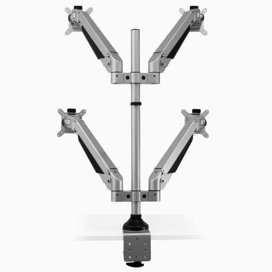Quad monitor arm in silver