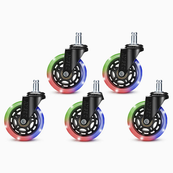 Desky Office Chair Caster Wheels in RGB