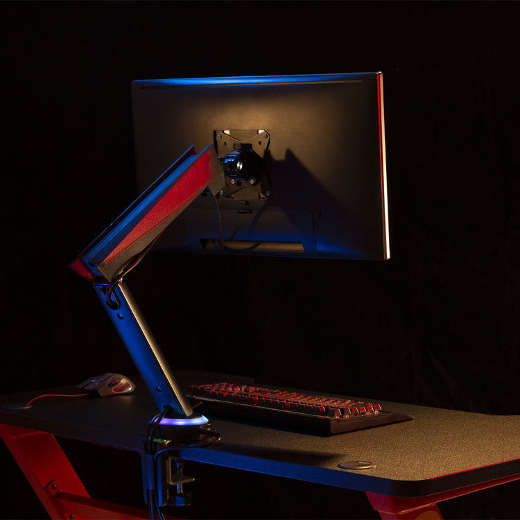 Single LED gaming arm with RGB lights - Desky