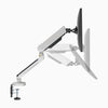 Adjustable angles LED monitor arm in white