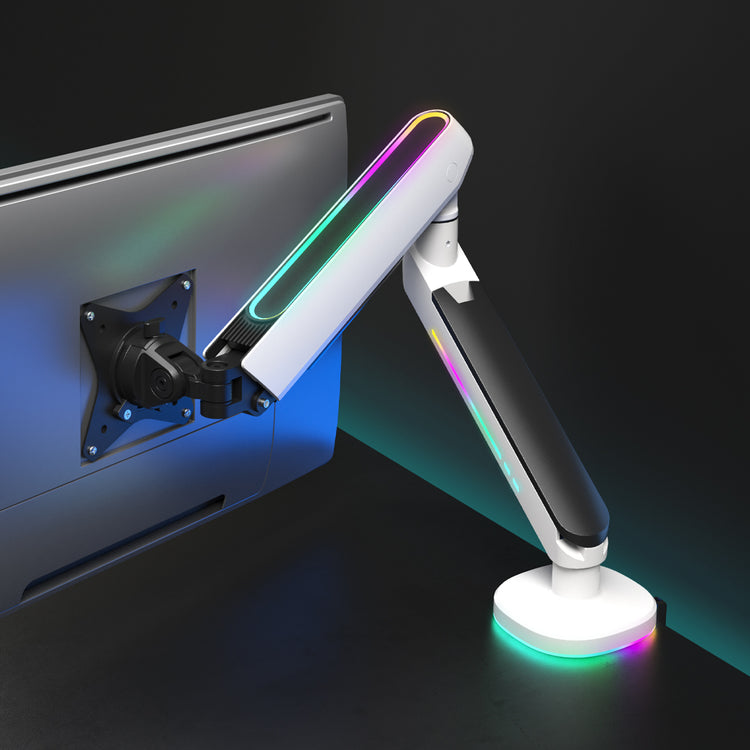 White LED monitor arm - Desky