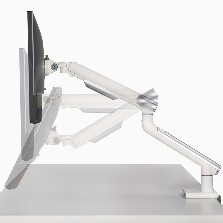 Single slim monitor arm in white