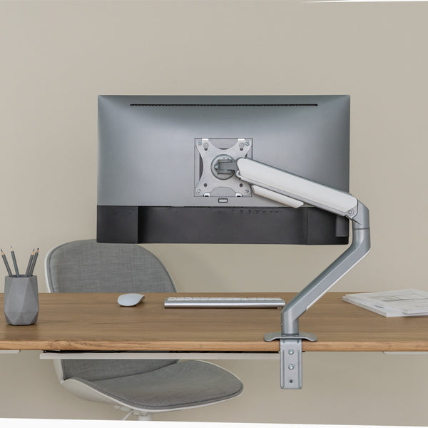 Silver eco arm single monitor 