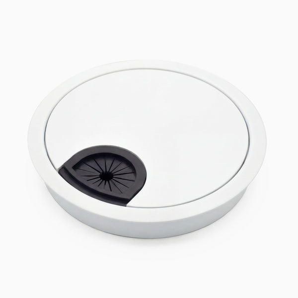 Desky Metal Grommet Cover in White