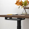 Under desk slim shelf in black with laptop