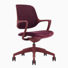 Desky Evoque Low Back Office Chair in Red Velvet