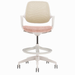 Desky evoque low back ergonomic drafting chair in peach