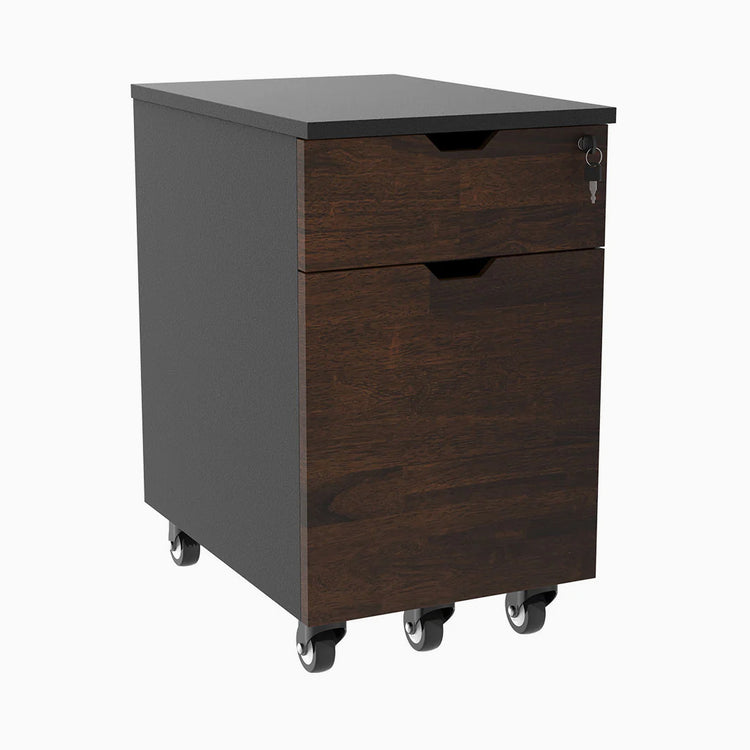 Desky wooden minimalist cabinet rubberwood dark walnut black