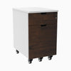 Rubber dark walnut minimal filing cabinet