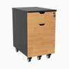 Desky wooden minimalist cabinet rubberwood light oak black