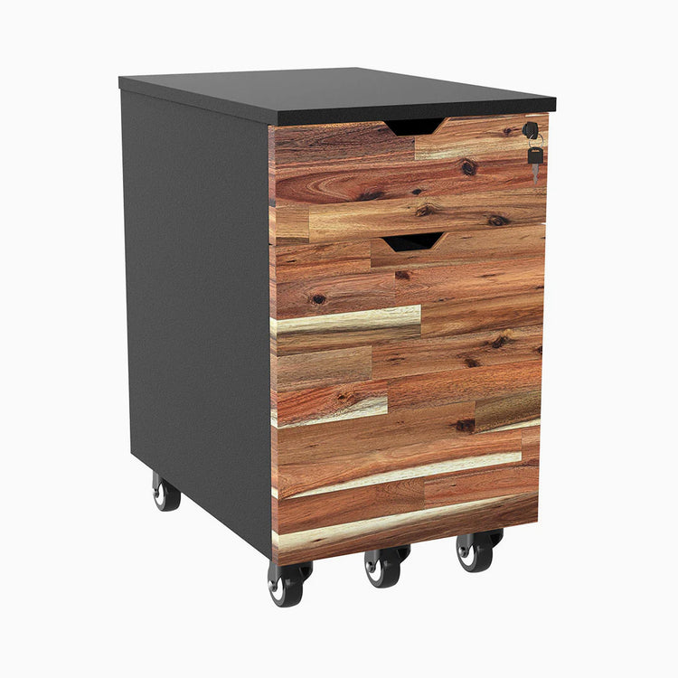 Desky wooden minimalist cabinet softwood acacia black