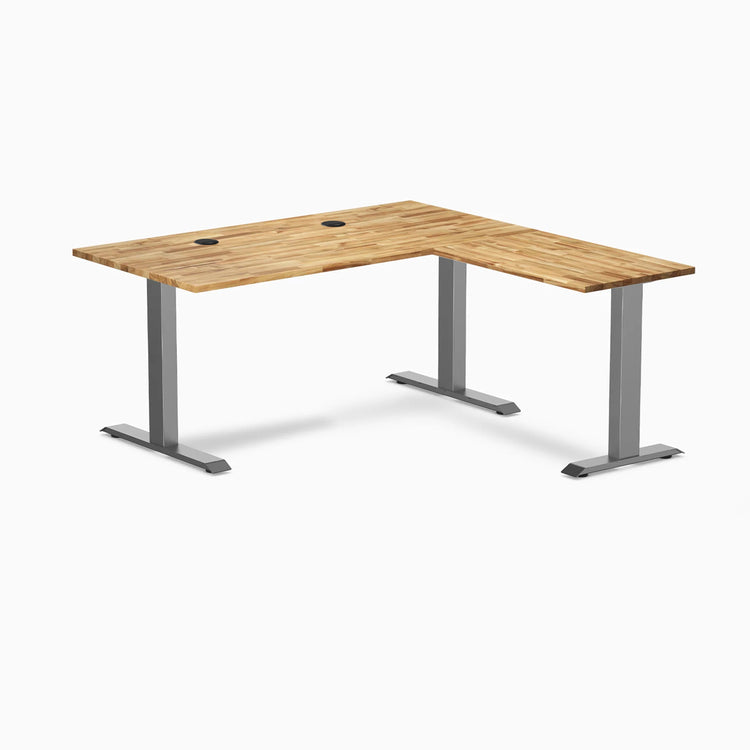 Bureau de bureau en forme de L en bois dur Desky Zero
