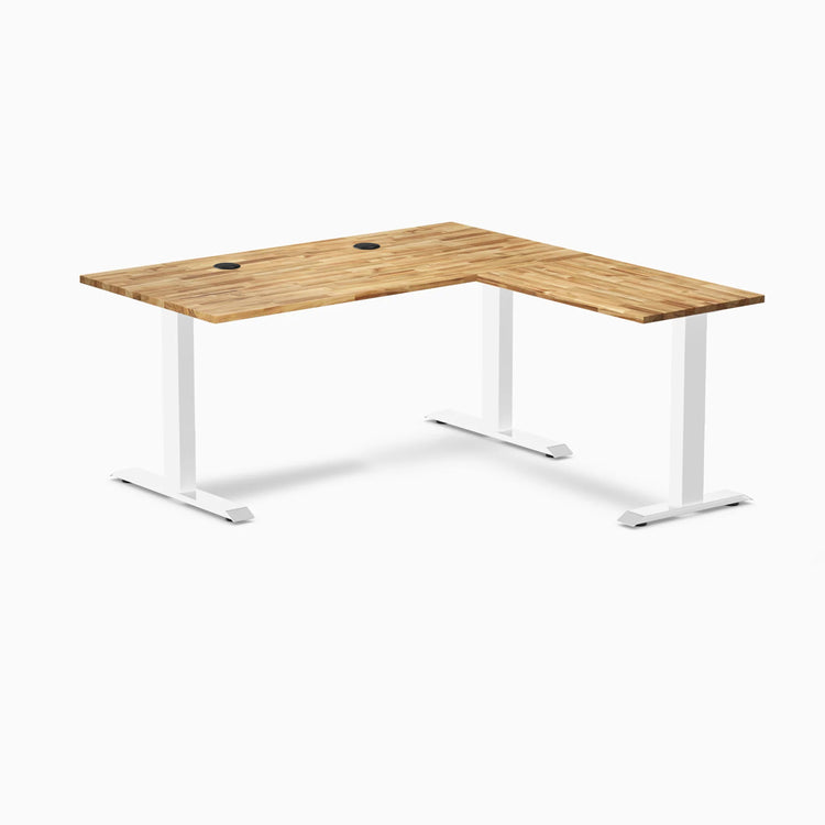 Bureau de bureau en forme de L en bois dur Desky Zero