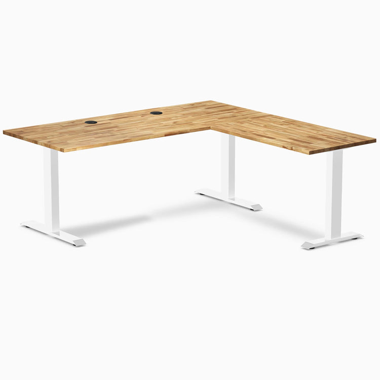 Bureau de bureau en forme de L en bois dur Desky Zero