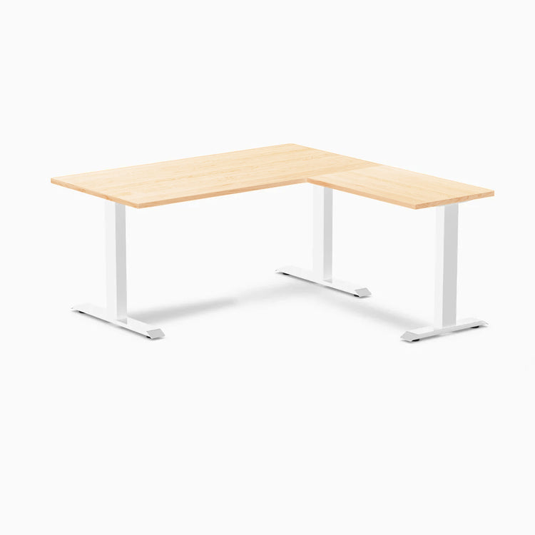 Bureau de bureau en forme de L en bois dur Desky Zero