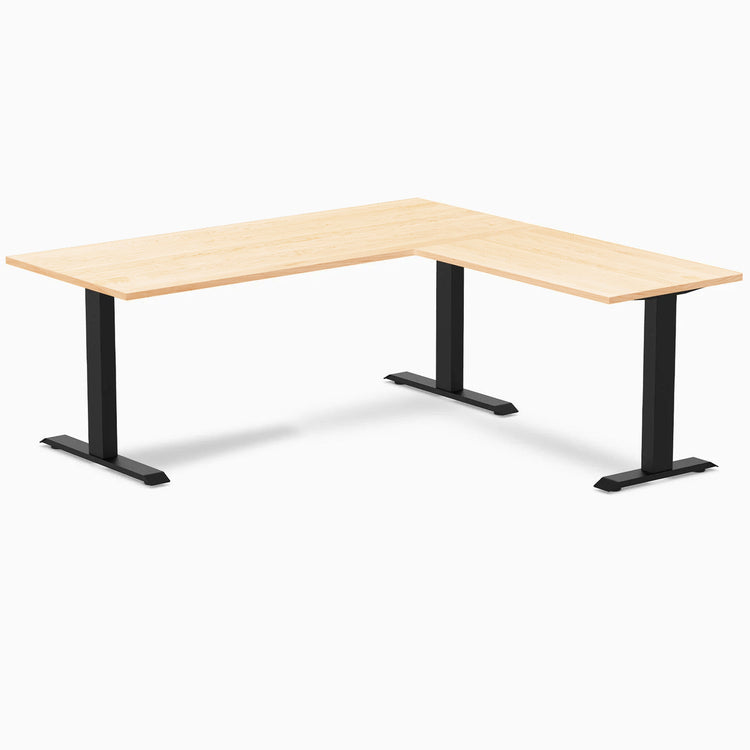 Bureau de bureau en forme de L en bois dur Desky Zero