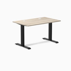 Desky Zero Laminate Office Desk, Classic Oak desktop, Matte Black frame