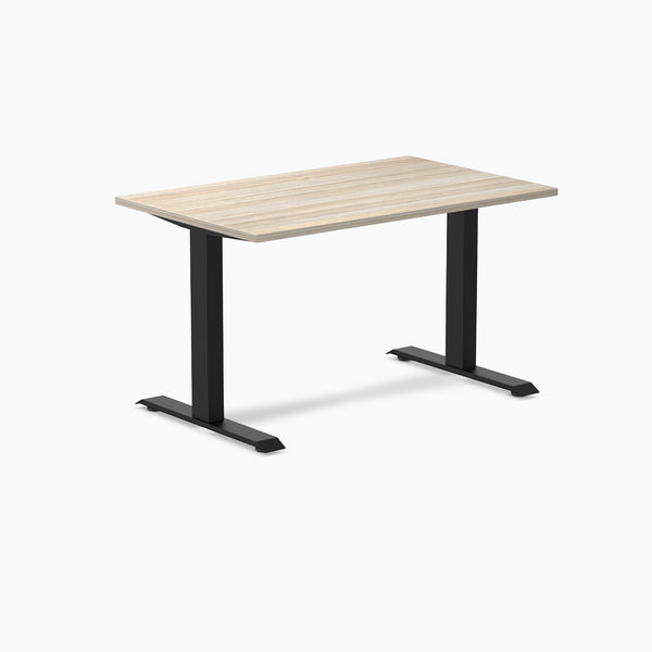 Desky Zero Laminate Office Desk, Classic Oak desktop, Matte Black frame