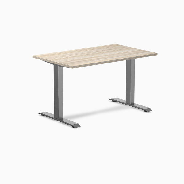 Desky Zero Laminate Office Desk, Classic Oak desktop, Space Grey frame
