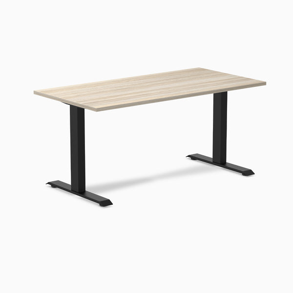 Desky Zero Laminate Office Desk, Classic Oak desktop, Matte Black frame