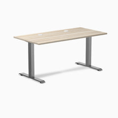 Desky Zero Laminate Office Desk, Classic Oak desktop, Space Grey frame