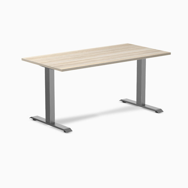 Desky Zero Laminate Office Desk, Classic Oak desktop, Space Grey frame