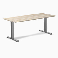 Desky Zero Laminate Office Desk, Classic Oak desktop, Space Grey frame