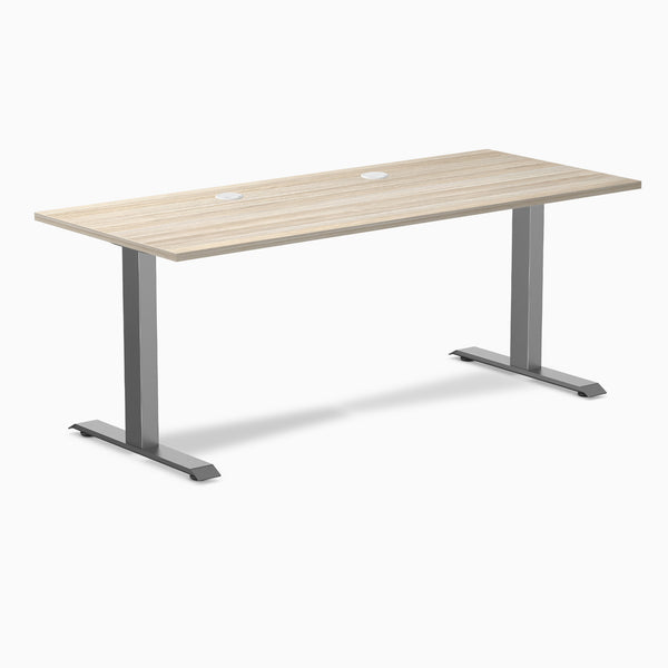 Desky Zero Laminate Office Desk, Classic Oak desktop, Space Grey frame