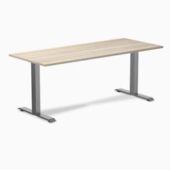 Desky Zero Laminate Office Desk, Classic Oak desktop, Space Grey frame