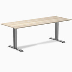 Desky Zero Laminate Office Desk, Classic Oak desktop, Space Grey frame