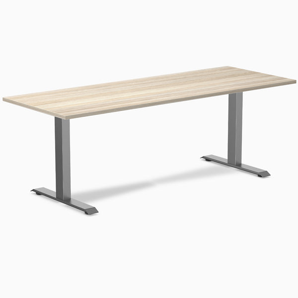 Desky Zero Laminate Office Desk, Classic Oak desktop, Space Grey frame