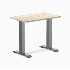 Desky Zero Mini Office Desk, Classic Oak desktop, Space Grey frame