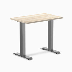 Desky Zero Mini Office Desk, Classic Oak desktop, Space Grey frame