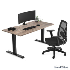 Natural Walnut Scallop fixed desk