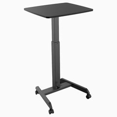 Black manual pedestal height adjustable desk