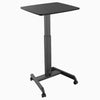 Black manual pedestal height adjustable desk