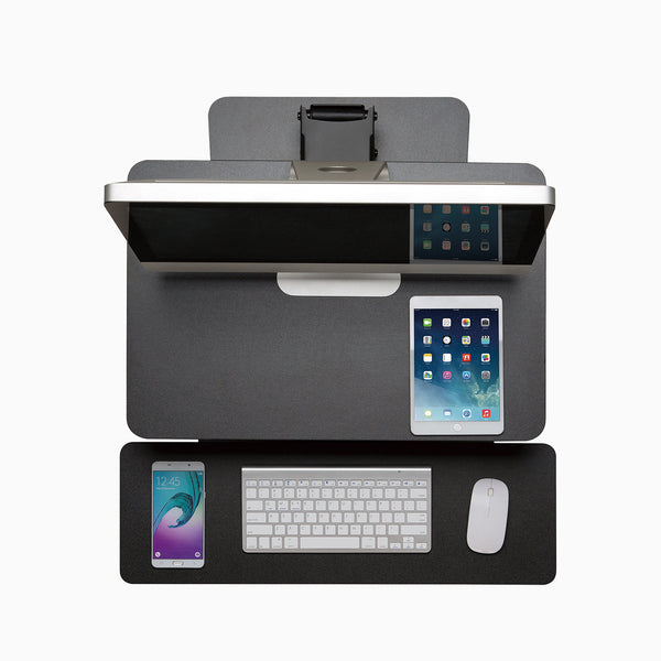 Compact standing desk converter