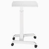 Manual height adjustable white pedestal desk