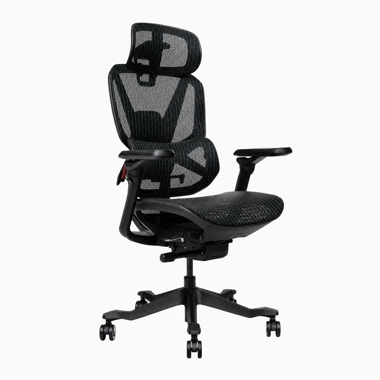 Desky contourra ergonomic chair with footrest