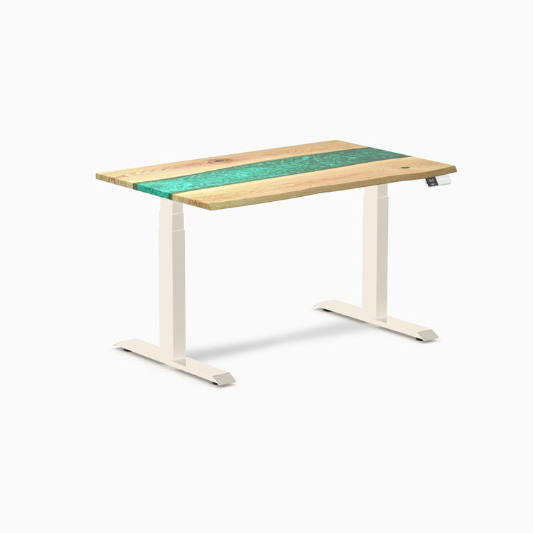 Bureau assis-debout en bois dur double résine Desky
