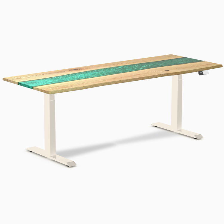 Bureau assis-debout en bois dur double résine Desky