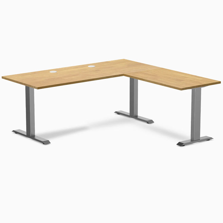 Bureau de bureau en forme de L en bois d'hévéa Desky Zero